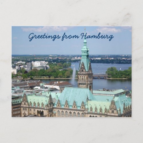 Hamburg Town Hall Postcard