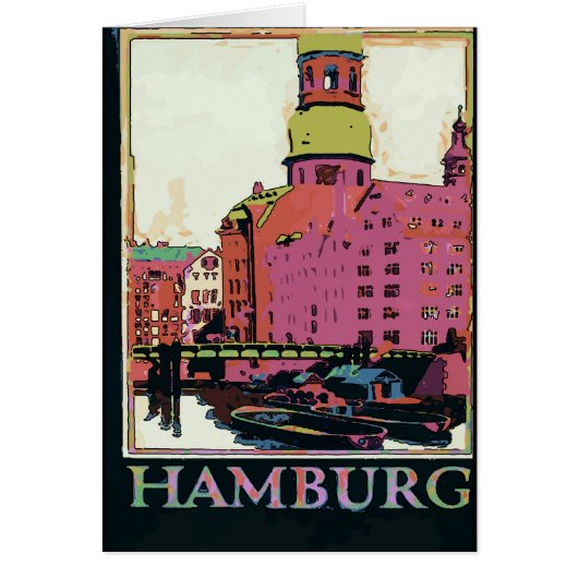 Hamburg Travel Poster Cards (Front)