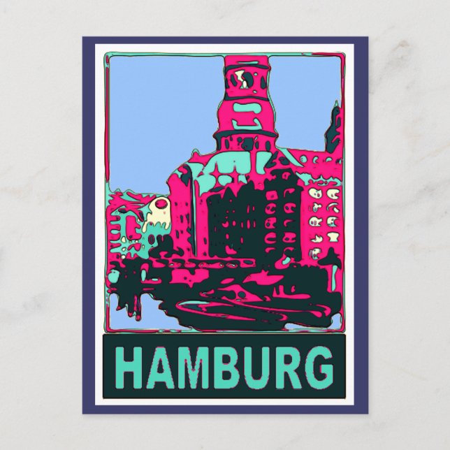 Hamburg Travel Poster Postcard (Front)