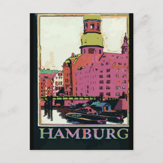 Hamburg Travel Poster Postcard