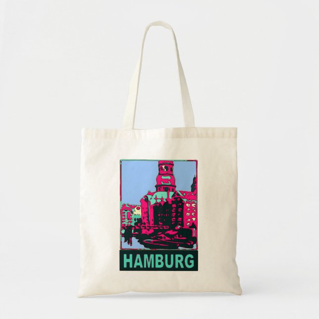 Hamburg Travel Poster Tote Bag (Front)