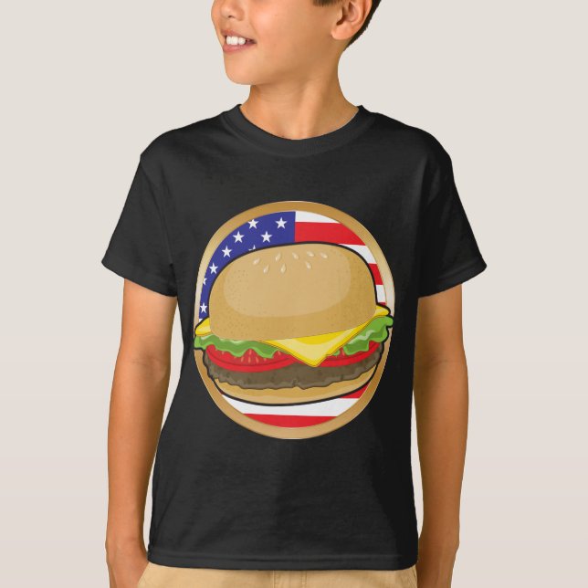 Hamburger American Flag T-Shirt (Front)