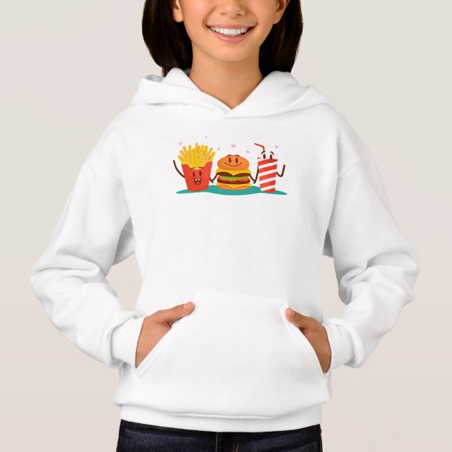 Hamburger and French Fries Best Friend Hoodie (Front)