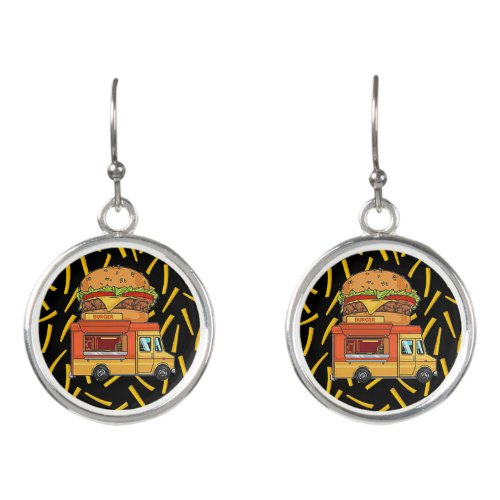 Hamburger and French Fries Drop  Earrings