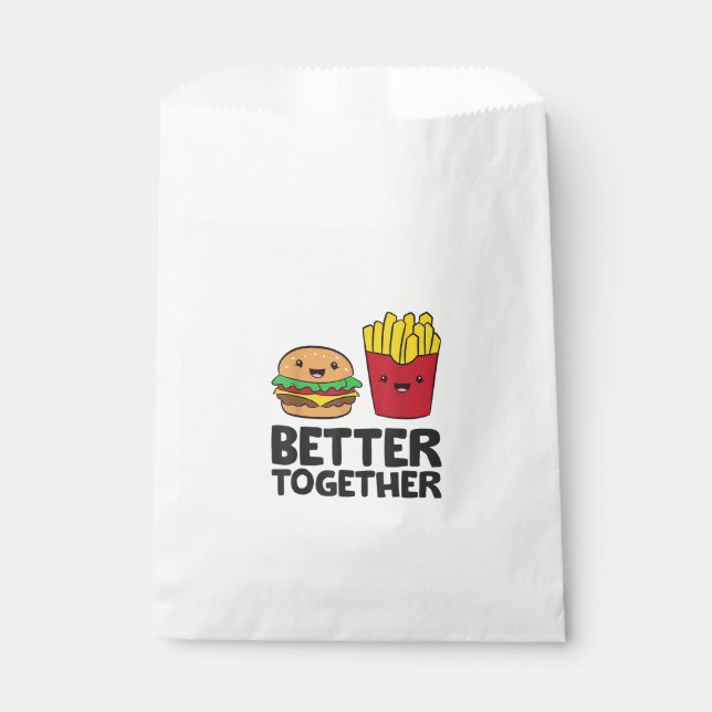 Hamburger and French Fries Love Fast Food Better T Favor Bag (Front)