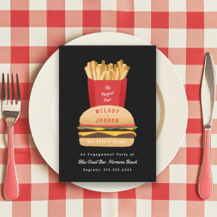 Hamburger and Fries Perfect Pair Couple’s Shower Invitation