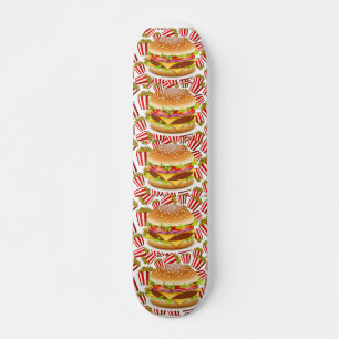 Hamburger and fries skateboard