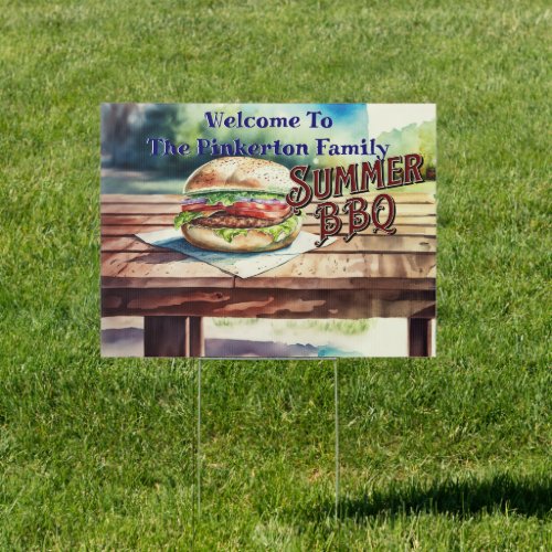Hamburger and Hot Dog BBQ Sign