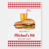 Hamburger And Hot Dog Birthday Party Welcome Foam Board (Front)