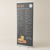 Hamburger And Hot Dog Diner Restaurant Custom Menu Retractable Banner (3/4)