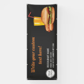 Hamburger And Hot Dog Fast Food Restaurant Custom Banner (Vertical)