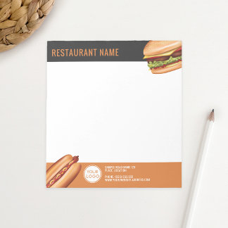 Hamburger And Hot Dog Fast Food Restaurant Custom Notepad