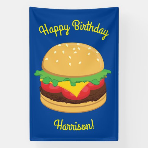 Hamburger Birthday Party Burger Banner