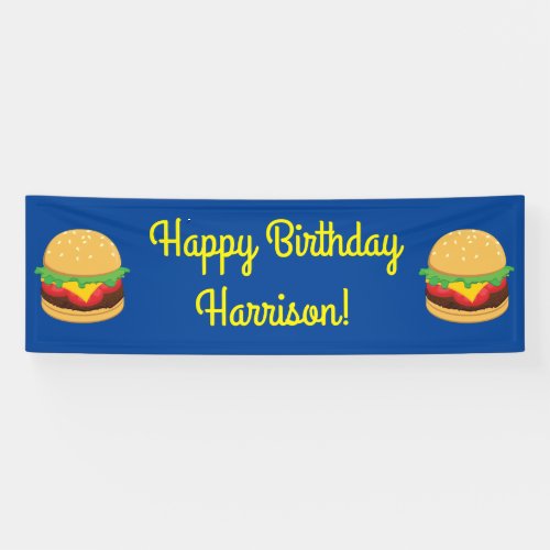 Hamburger Birthday Party Burger Banner