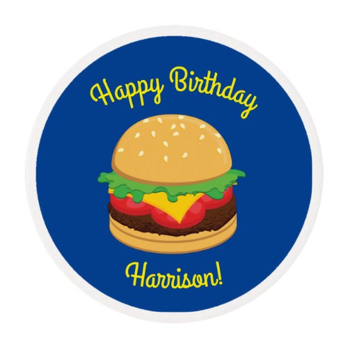 Hamburger Birthday Party Burger Edible Frosting Rounds