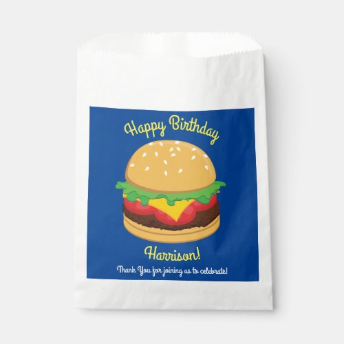 Hamburger Birthday Party Burger Favor Bag