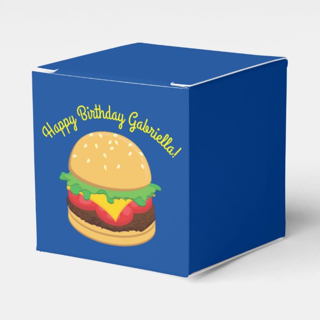 Hamburger Birthday Party Burger Favor Box (Front Side)