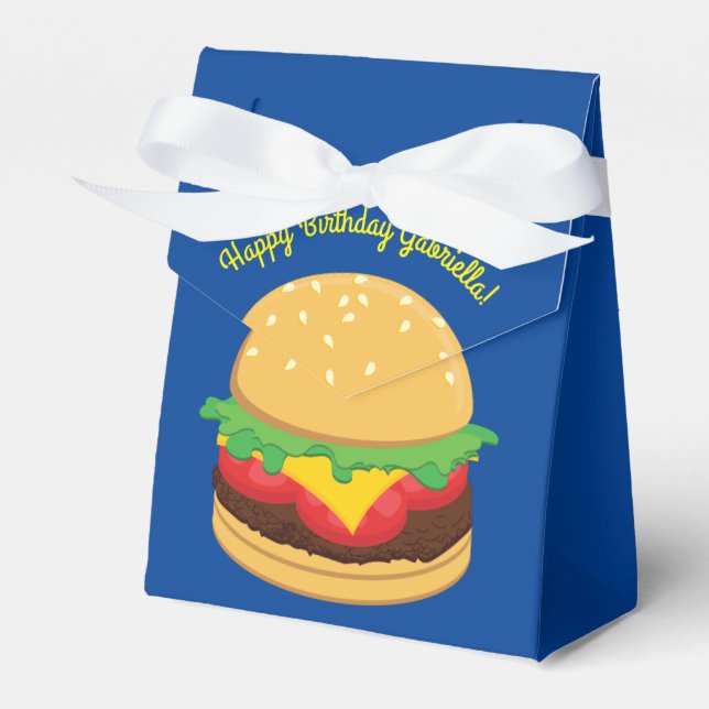 Hamburger Birthday Party Burger Favor Box (Front Side)