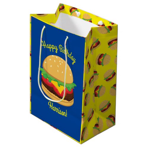 Hamburger Birthday Party Burger Medium Gift Bag