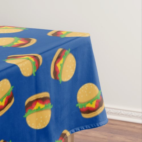Hamburger Birthday Party Burger Tablecloth