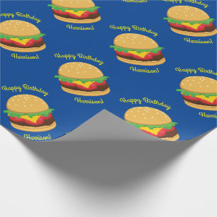 Hamburger Birthday Party Burger Wrapping Paper