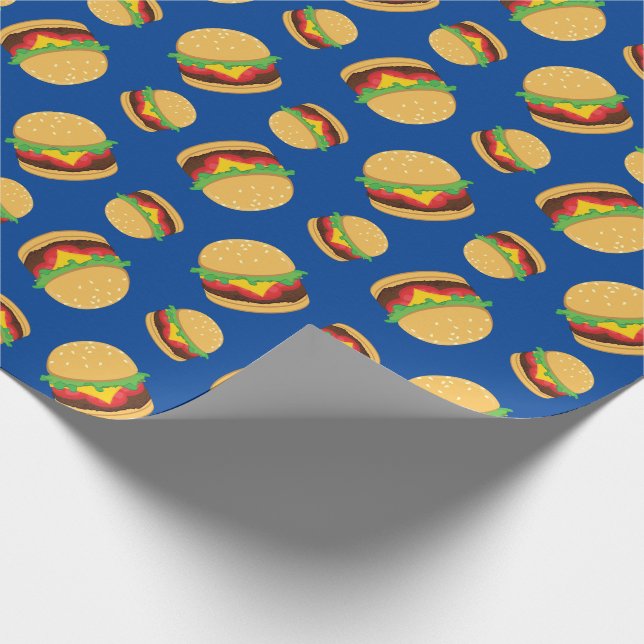 Hamburger Birthday Party Burger Wrapping Paper (Corner)