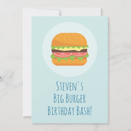 Hamburger Birthday Party Invitation