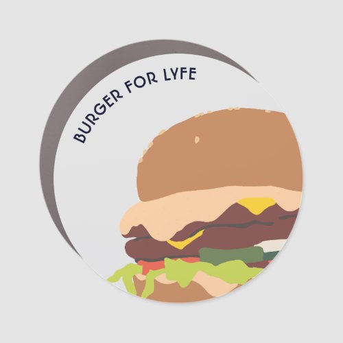 Hamburger Burger Food Art Illustration Modern Cool Car Magnet