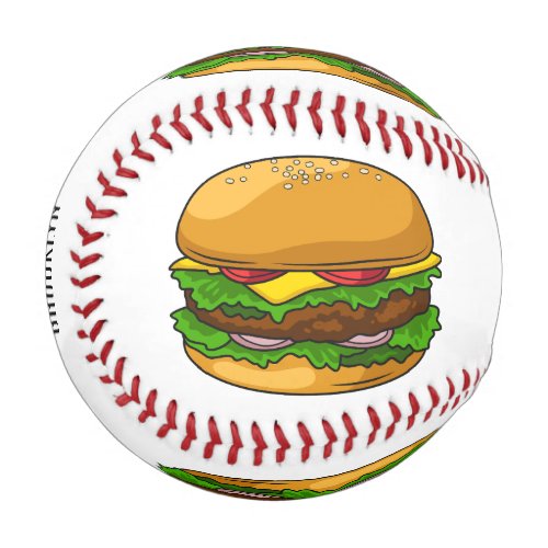 Hamburger cartoon illustration  baseball