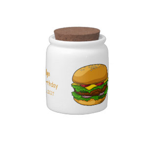 Hamburger cartoon illustration candy jar