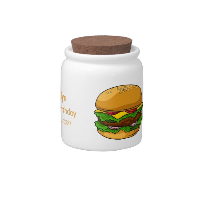 Hamburger cartoon illustration  candy jar (Right)
