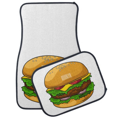 Hamburger cartoon illustration  car floor mat