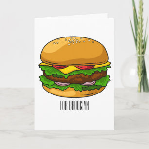 Hamburger cartoon illustration card