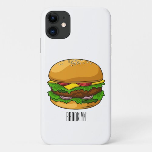 Hamburger cartoon illustration iPhone 11 case