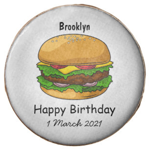 Hamburger cartoon illustration chocolate covered oreo