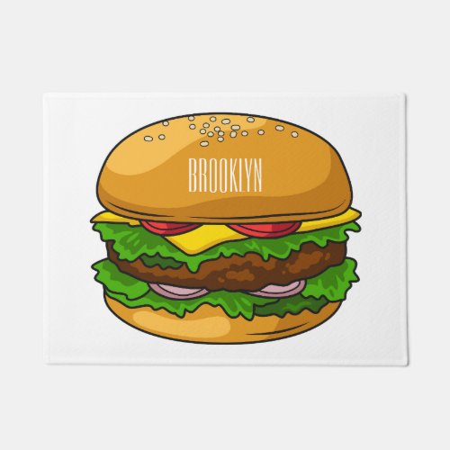 Hamburger cartoon illustration  doormat