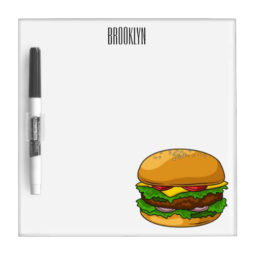 Hamburger cartoon illustration dry erase board