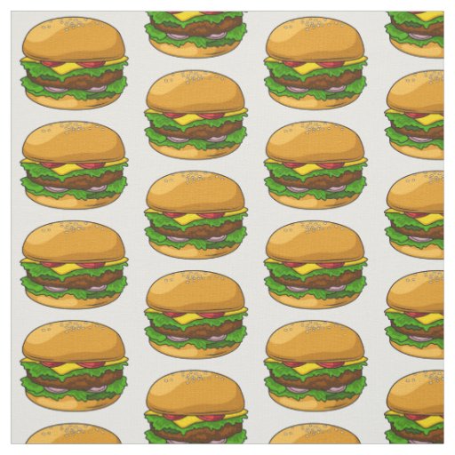 Hamburger cartoon illustration fabric