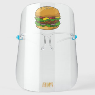Hamburger cartoon illustration face shield