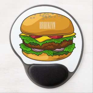 Hamburger cartoon illustration gel mouse pad