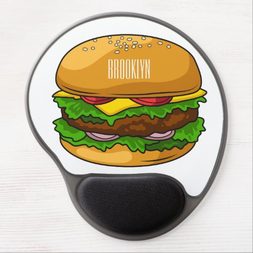 Hamburger cartoon illustration  gel mouse pad
