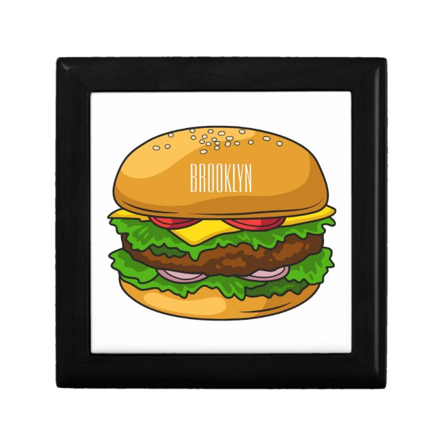 Hamburger cartoon illustration gift box (Front)