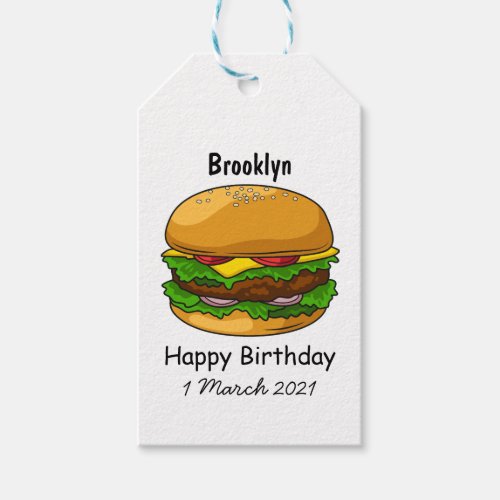 Hamburger cartoon illustration  gift tags