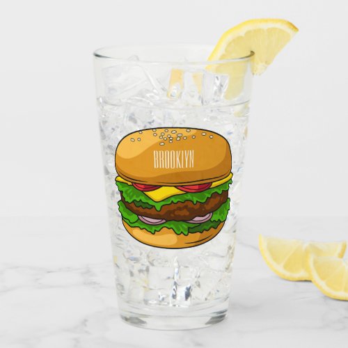 Hamburger cartoon illustration  glass
