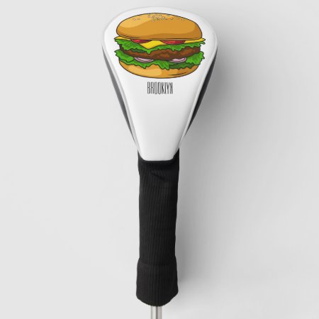 Hamburger Cartoon Illustration Golf Head Cover