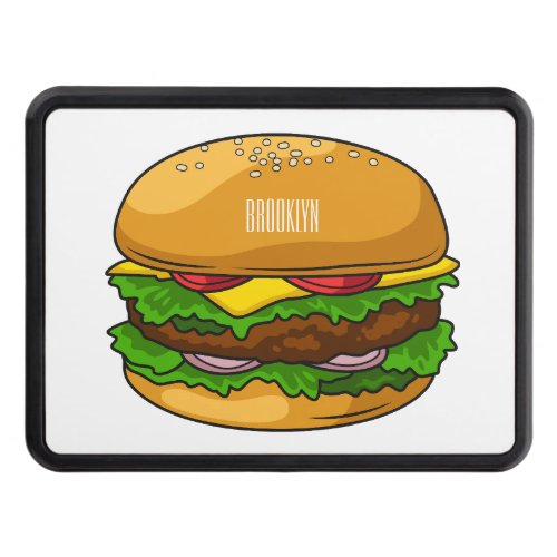 Hamburger cartoon illustration  hitch cover