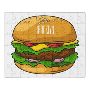 Hamburger cartoon illustration jigsaw puzzle