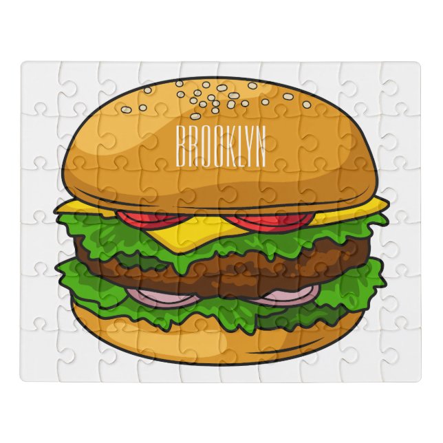 Hamburger cartoon illustration jigsaw puzzle (Puzzle Horizontal)