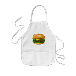 Hamburger cartoon illustration  kids' apron