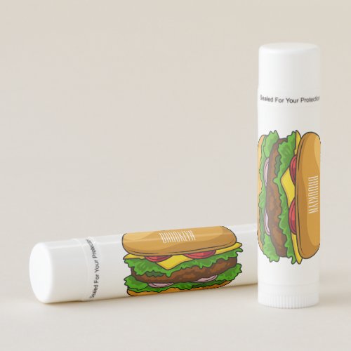 Hamburger cartoon illustration lip balm